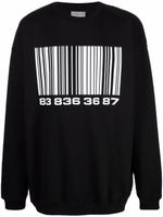 VTMNTS sweat à imprimé code barre - Noir