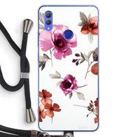 Geschilderde bloemen: Honor Note 10 Transparant Hoesje met koord
