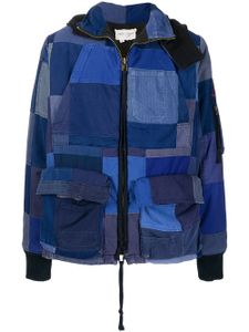 Greg Lauren manteau à design patchwork - Bleu