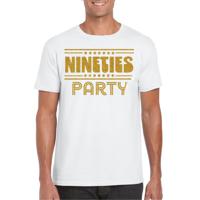 Verkleed T-shirt voor heren - nineties party - wit - jaren 90/90s - themafeest - thumbnail