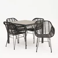 Tuinstoel Moda zwart met Carcassonne 90 x 90 cm