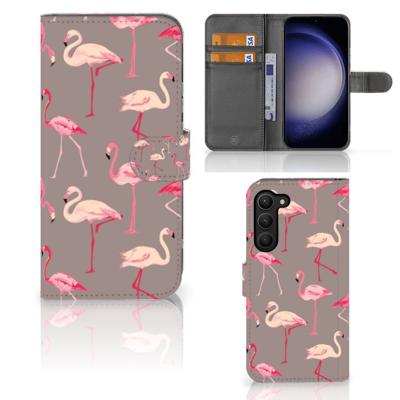 Samsung Galaxy S23 Plus | Telefoonhoesje | Met pasjeshouder | Flamingo