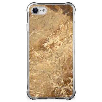 iPhone SE 2022/2020 | iPhone 8/7 Anti-Shock Hoesje Marmer Creme iPhone SE 2022/2020 | iPhone 8/7 Anti-Shock Hoesje Marmer Creme