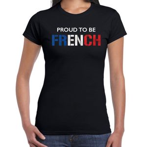 Frankrijk Proud to be French landen t-shirt zwart dames