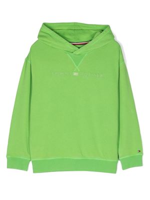 Tommy Hilfiger Junior hoodie à logo brodé - Vert