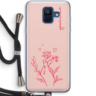 Giving Flowers: Samsung Galaxy A6 (2018) Transparant Hoesje met koord