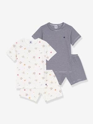 Set van 2 pyjamashorts van katoen PETIT BATEAU wit Set van 2 pyjamashorts van katoen PETIT BATEAU wit