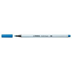 STABILO Pen 68 brush, premium brush viltstift, donker blauw, per stuk
