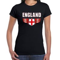 England landen t-shirt Engeland zwart voor dames