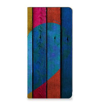 Samsung Galaxy A35 Book | Wallet Case | Wood Heart - Cadeau voor je Vriend Samsung Galaxy A35 Book | Wallet Case | Wood Heart - Cadeau voor je Vriend