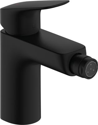 Hansgrohe Logis ééngreeps bidetmengkraan 100 met PopUp trekwaste, mat zwart