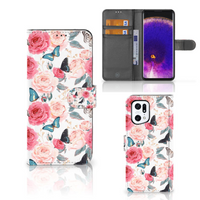 OPPO Find X5 Pro Hoesje Butterfly Roses - thumbnail