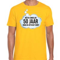 Verjaardag cadeau t-shirt voor heren - 50 jaar/Abraham - geel - kut shirt