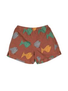 Bobo Choses short imprimé en coton biologique - Marron