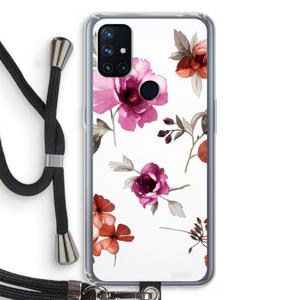 Geschilderde bloemen: OnePlus Nord N10 5G Transparant Hoesje met koord