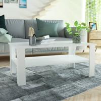 Salontafel 100x59x42 cm bewerkt hout wit - thumbnail