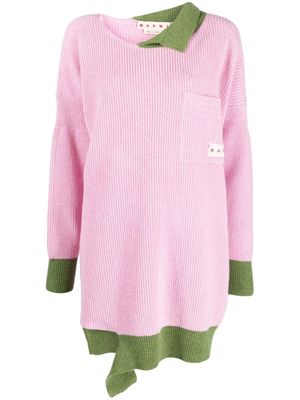 Marni pull asymétrique Shetland - Rose