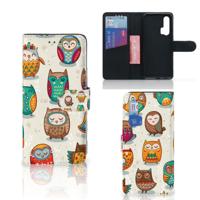 Honor 20 Pro | Telefoonhoesje | Met pasjeshouder | Vrolijke Uilen