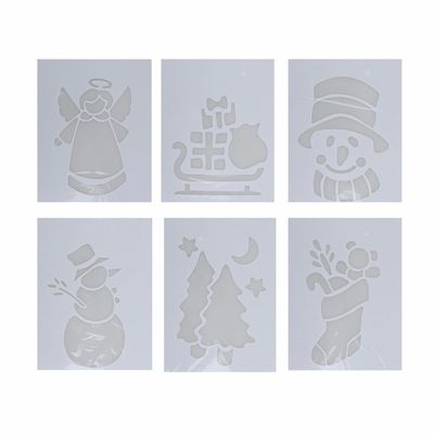 Kerst versiering raamsjablonen set 6 stuks type 1