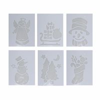 Kerst versiering raamsjablonen set 6 stuks type 1