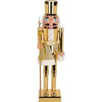 Notenkraker decoratie figuur/beeld - 60 cm - goud - kunststof - kerst