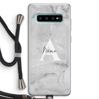 Ivory Marble: Samsung Galaxy S10 Plus Transparant Hoesje met koord