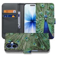 Apple iPhone 17 | Bookcase | Hoesje Met Pauwprint En Pasjes