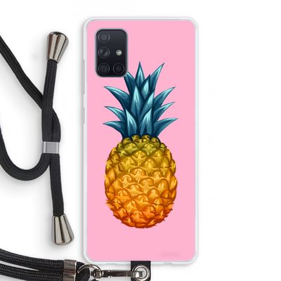 Grote ananas: Samsung Galaxy A71 Transparant Hoesje met koord
