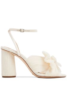 Loeffler Randall sandales plissées Camellia 90 mm à nœud avant - Tons neutres