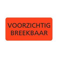Etiket fl.rood 95x48mm VOORZICHTIG BREEK