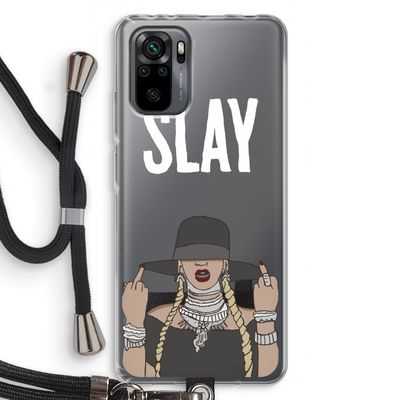 Slay All Day: Xiaomi Redmi Note 10 Pro Transparant Hoesje met koord