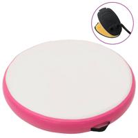 VidaXL Gymnastiekmat met pomp opblaasbaar 100x100x15 cm pvc roze