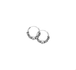 TFT Creolen Bali Oxi Zilver Geoxideerd Glanzend 4 mm x 14 mm