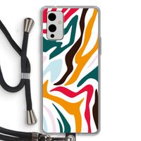 Colored Zebra: OnePlus 9 Transparant Hoesje met koord