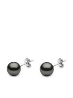 Yoko London puces d'oreilles Classic 9 mm en or blanc 18ct serties de perle de Tahiti - Argent