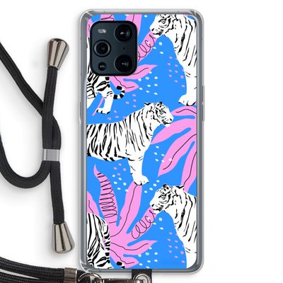 Tijger: Oppo Find X3 Pro Transparant Hoesje met koord
