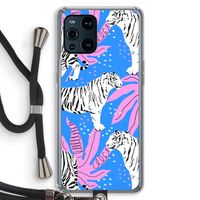 Tijger: Oppo Find X3 Pro Transparant Hoesje met koord