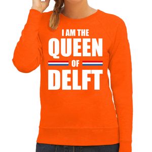 Oranje I am the Queen of Delft sweater - Koningsdag truien voor dames 2XL  -