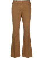 Boglioli pantalon en coton mélangé à coupe crop - Marron