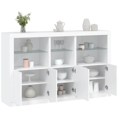 Dressoir met LED-verlichting 162x37x100 cm wit