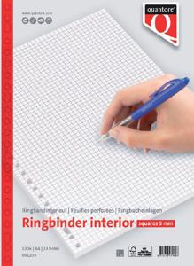 Ringbandinterieur A4 ruit 5 mm 23-gaats 100 vel Quantore