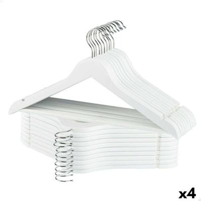 Kleerhangerset Max Home Wit Hout Staal 44,5 x 23 x 1 cm 20 Onderdelen (4 Stuks)