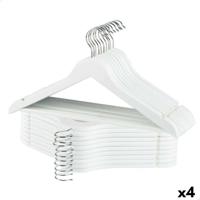 Kleerhangerset Max Home Wit Hout Staal 44,5 x 23 x 1 cm 20 Onderdelen (4 Stuks)