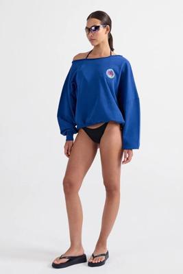 Maik Off-Shoulder Sweater | Blue