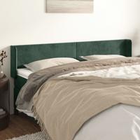 Hoofdbord met randen 183x16x78/88 cm fluweel donkergroen