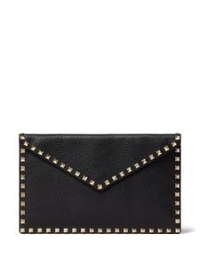 Valentino Garavani pochette Rockstud à design d'enveloppe - Noir