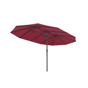 Extra grote parasol met zwengel, Wijn rood