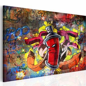 Schilderij - Graffiti Master , multikleur , wanddecoratie , premium print op canvas