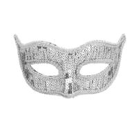 Verkleed gezichtsmasker Venitiaans - zilver met pailletten - volwassenen - Carnaval/gemaskerd bal   -