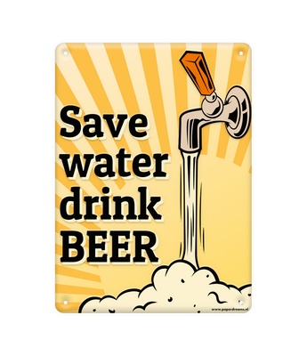Tekstbord metaal Save water